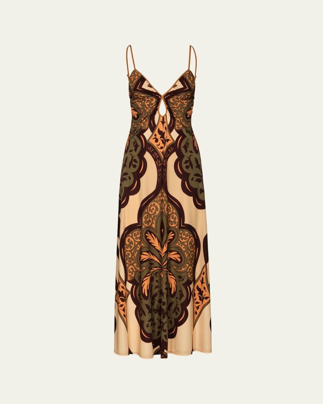 Nuestra Tierra Printed Stretch Jersey Slipdress